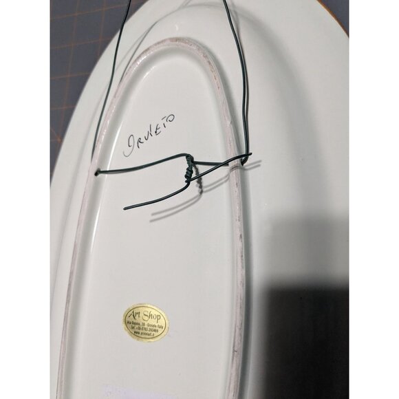 Hand-Painted Italian Ceramic Wall Plate Vineyard Scene Sunflowers - Picture 7 of 16